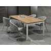 Schreibtisch Serie E1 höhenverstellbar, Dekor Eiche Rustikal, Gestell Silber, Maß: 62-85 h. x 100 t. x 200 br. cm
