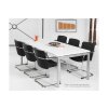 Schreibtisch Serie E1 höhenverstellbar, Dekor Eiche Rustikal, Gestell Silber, Maß: 62-85 h. x 100 t. x 200 br. cm