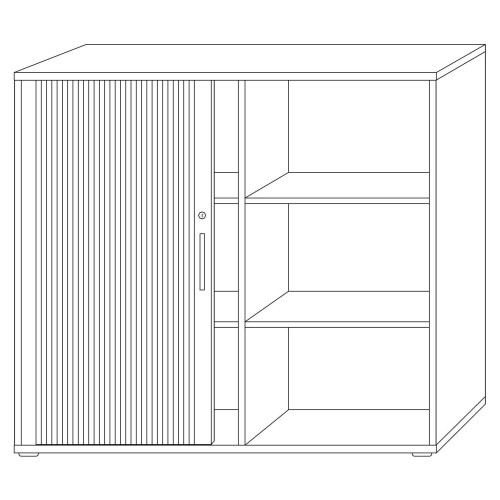Rolladenschrank 3 Ordnerhöhen, 120 cm Breit Grau/ Silber