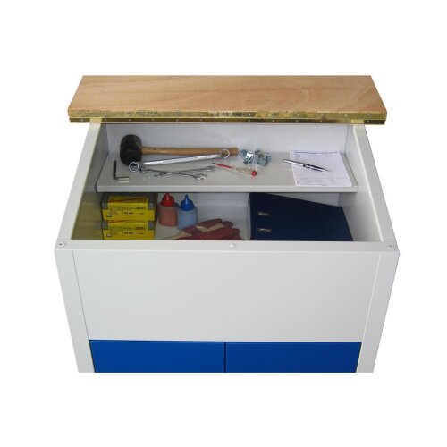 Stehpult  mit integriertem Schrank und 2 Fachböden, Gestell: Anthrazitgrau, Front: Anthrazitgrau