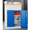 Stehpult  mit integriertem Schrank und 2 Fachböden, Gestell: Reinweiß, Front: Reinweiß