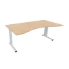 Schreibtisch Ergonomieform 180cm, C-Fuß Gestell höhenverstellbar