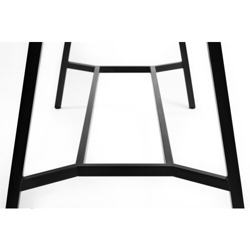 Hoher Besprechungstisch, A-Fuss Gestell, Dekor Grau, Gestell Schwarz, Maß: 106 cm h. x 200 br. x 100 t. cm