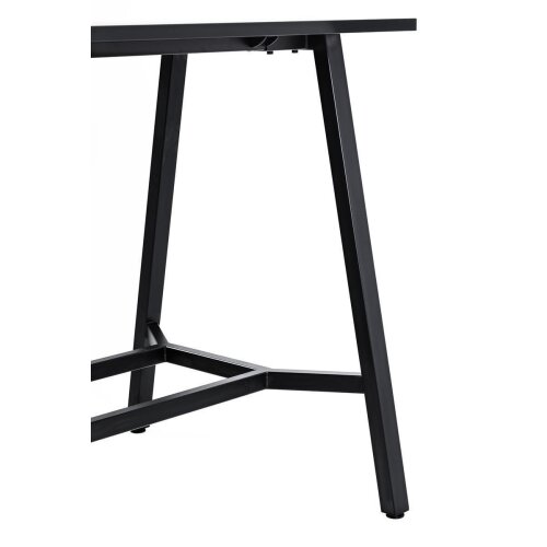 Hoher Besprechungstisch, A-Fuss Gestell, Dekor Grau, Gestell Schwarz, Maß: 106 cm h. x 200 br. x 100 t. cm