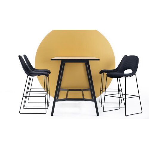 Hoher Besprechungstisch, A-Fuss Gestell, Dekor Anthrazit, Gestell Anthrazit, Maß: 106 cm h. x 200 br. x 100 t. cm