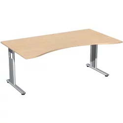 Schreibtisch C-Fuß Gestell Ergonomieform 180 cm,...