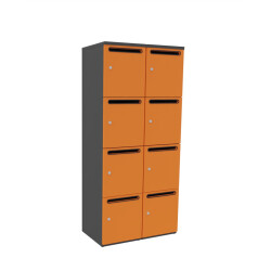 Schliessfachschrank Holz 2 Abteile, 4 Fächer...