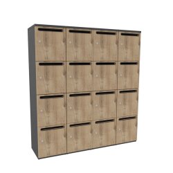 Schliessfachschrank Holz 4 Abteile, 4 Fächer...