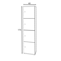 Schliessfachschrank 1 Abteil, 4 Fächer...
