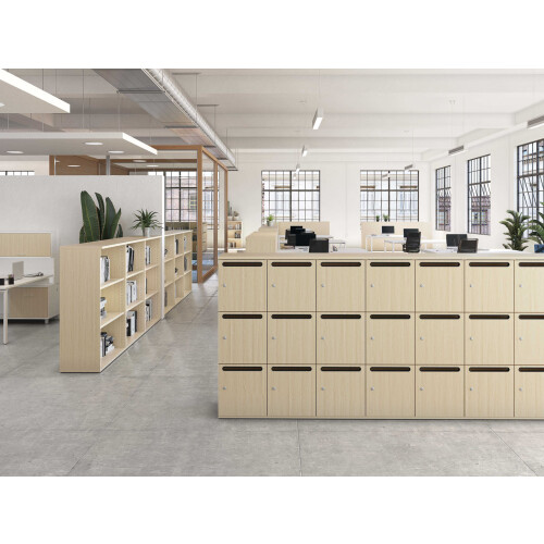 Schliessfachschrank 1 Abteil, 4 Fächer übereinander, Türen ohne Briefschlitz, Korpus: Lichtgrau, Front: Lichtgrau, Zylinderschloss