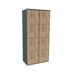 Schliessfachschrank Holz 2 Abteile, 4 Fächer...