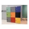 Schliessfachschrank 2 Abteile, 4 Fächer übereinander, Türen ohne Briefschlitz, Korpus: Weiss, Front: Weiss, Zylinderschloss