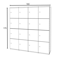 Schliessfachschrank 4 Abteile, 4 Fächer...