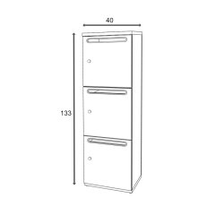 Schliessfachschrank 1 Abteil, 3 Fächer...