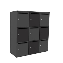 Schliessfachschrank Holz 3 Abteile, 3 Fächer...