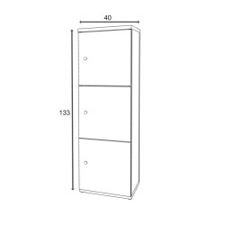 Schliessfachschrank 1 Abteil, 3 Fächer...