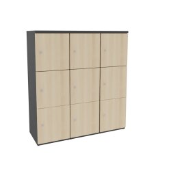 Schliessfachschrank Holz 3 Abteile, 3 Fächer...
