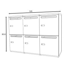 Schliessfachschrank 3 Abteile, 2 Fächer...