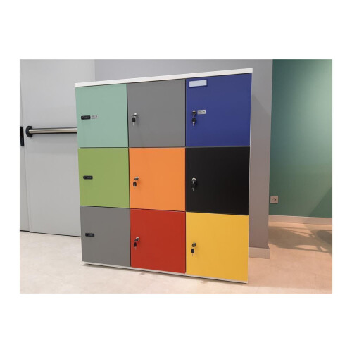 Schliessfachschrank 1 Abteil, 2 Fächer übereinander, Türen ohne Briefschlitz, Korpus: Lichtgrau, Front: Lichtgrau, Zylinderschloss