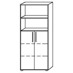 Aktenregal 5 Ordnerhöhen, 3 OH mit Türen unten,...