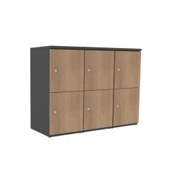 Schliessfachschrank Holz 3 Abteile, 2 Fächer...