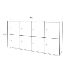 Schliessfachschrank 4 Abteile, 2 Fächer...