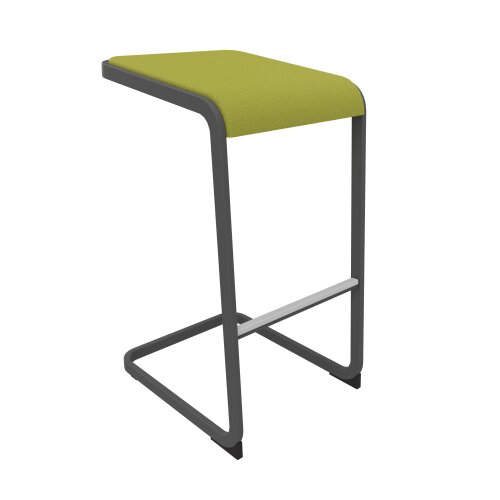 Design Barhocker Gestell: Anthrazit, Bezug: Stoff Grün