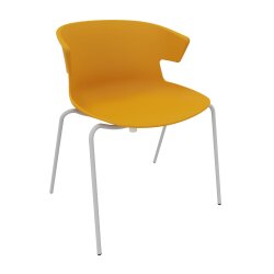 Design Besucherstuhl, Vierfussgestell: Chrom,...