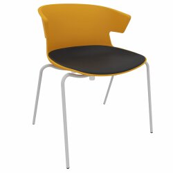 Design Besucherstuhl, Vierfussgestell: Chrom,...