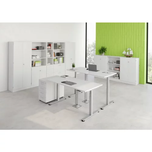 Elektrisch höhenverstellbarer Schreibtisch mit Memoryschalter 200x100 cm