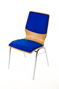 Stapelstuhl mit Sitz und Rückenpolster bl M045